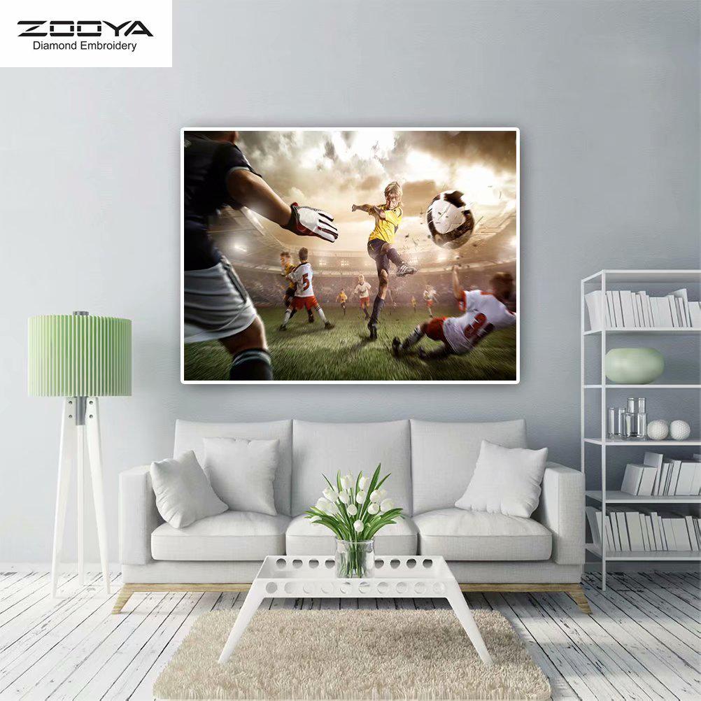 

ZOOYA DIY 5D Полный квадрат Алмазная картина Футбол Вышивка Крестом Ремесло Стежок Домашний декор