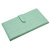 Slim, Long Wallet for Women, Featuring a Thin Crocodile Print (mint Green). It Offers a Large Capacity, Lightweight Design, Coin Purse, Card Slots,