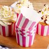50 peças Listras Cupcake Copo de Papel À Prova de Gordura Cupcake Wrapper Papel Muffin Cupcake Baking Cupcake Cupcake Para Festa