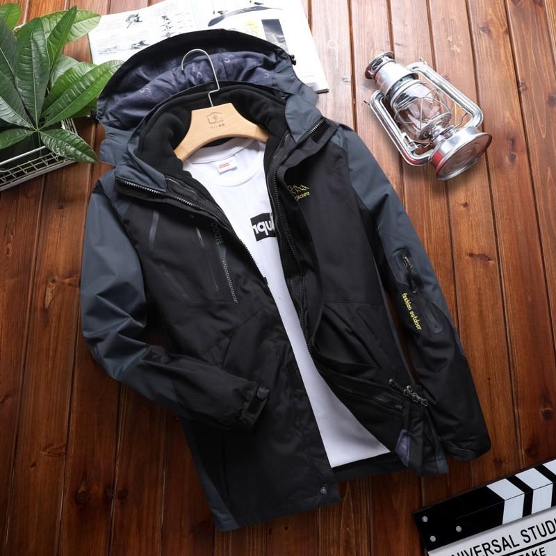 Mens Windproof 3-in-1 Outdoor Jacket With Fleece Liner Hiking Cycling Winter