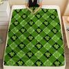 St.Patrick's Day Green Clover Print Flannel Blanket,High Quality Comfortable for All Seasons,Home Decor,Warmth and Comfort,Perfect for Christmas Gifts