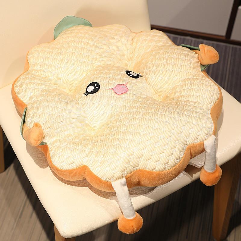 Chair Toast Cartoon Cushion With Soft Plush Material For Decor Home