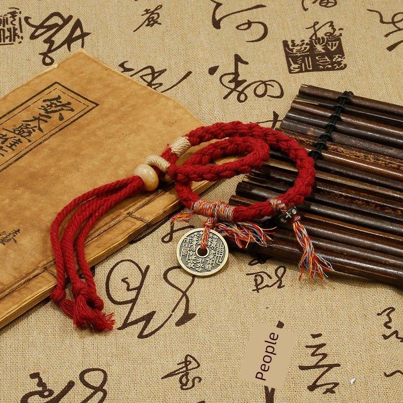 

Новый китайский плетеный вручную парный национальный стиль Горный призрак Тратить деньги [Two Pack] Mountain Ghost Spend Money Red Rope