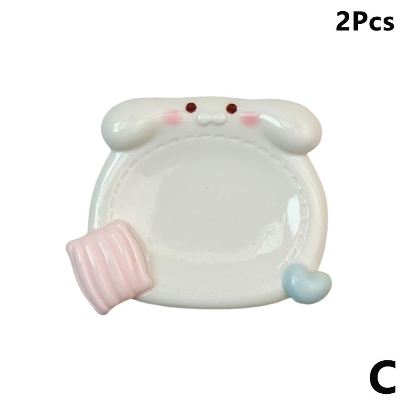 2Pcs Cute Resin Paint Palette Nail Art Palette Nail Art Display Stand Mini Portable Tone Nail Tools Art Supplies Decorative