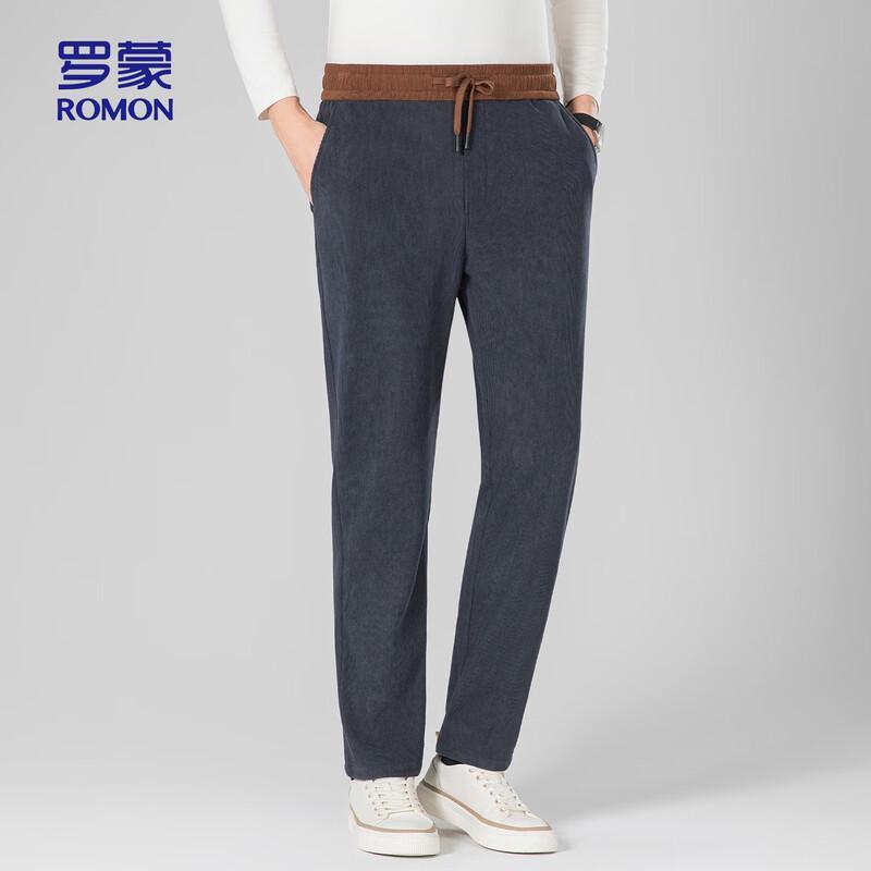 ROMON Men's Corduroy Straight-Leg Casual Pants