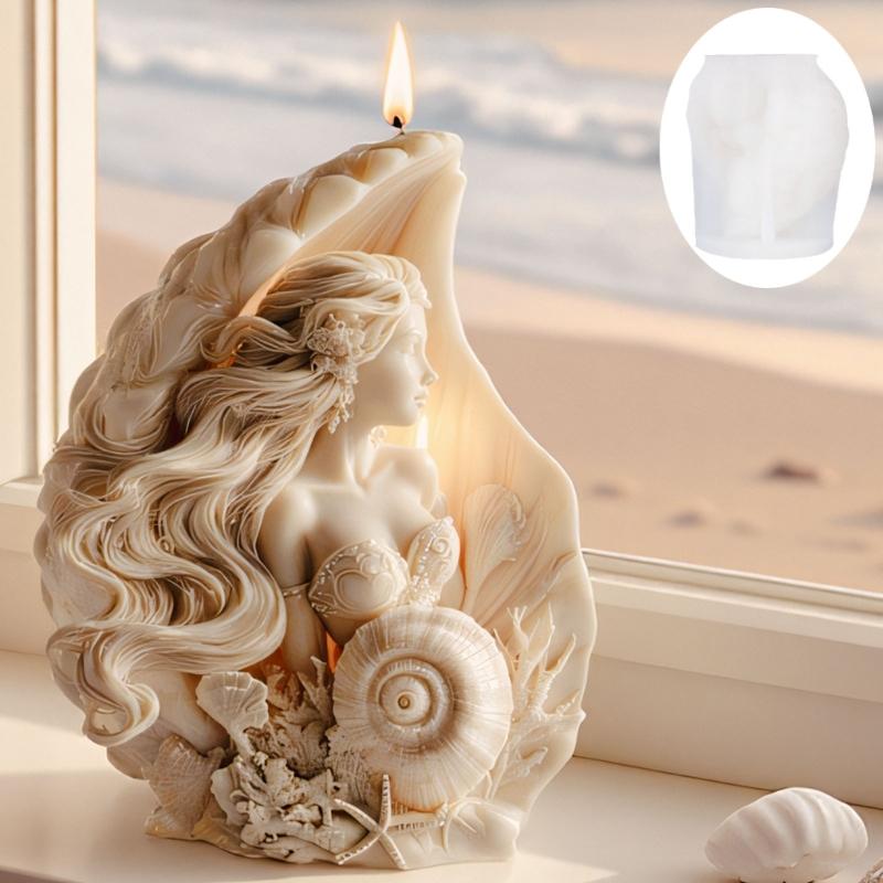Elegant Mermaids Designs Silicone Candle Mould Crafted From Food Grade Materials For Making Candle And Soaps