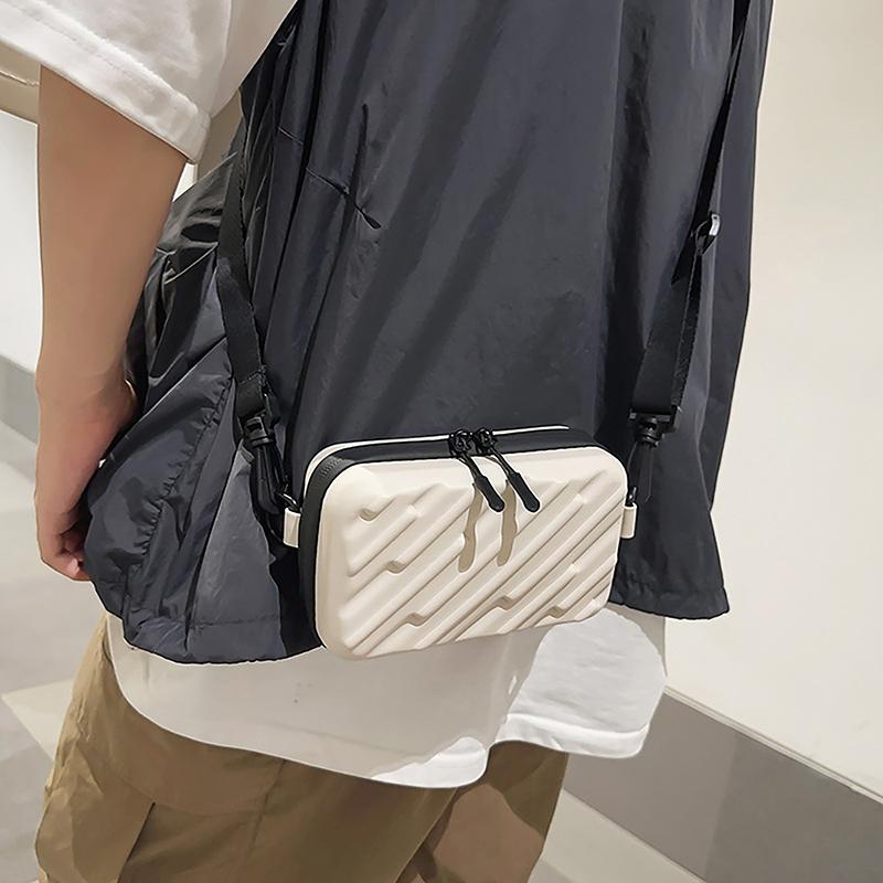 Personlighet Enkel Lett Boksveske Diagonalstripet Skulderveske Unisex Allsidig Crossbody-veske Telefonvesker