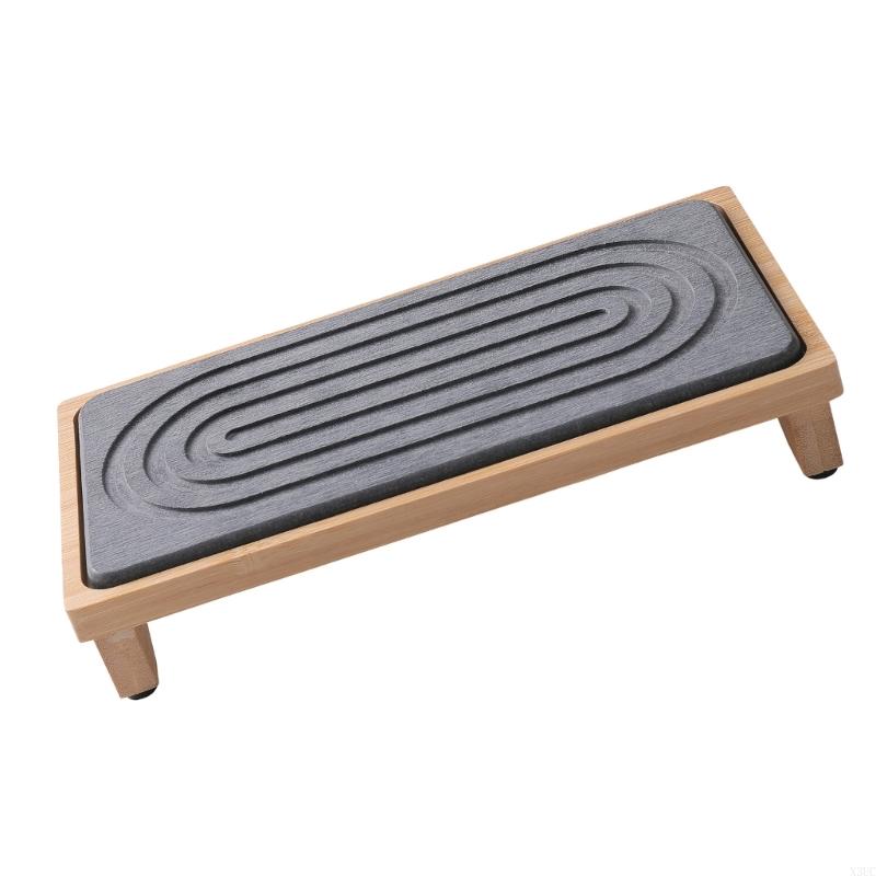 Natural Bamboos Counter Mat Absorbent Drip Dry Tray for Bathroom Kitchen X3UC