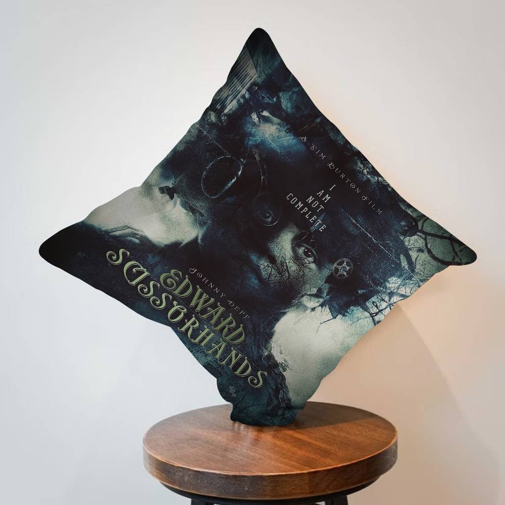 Movie E-Edward S-Scissorhands Cushion Cover Car Throw Pillow Case For Sofa Car Christmas Gift 40X40Cm 45X45Cm