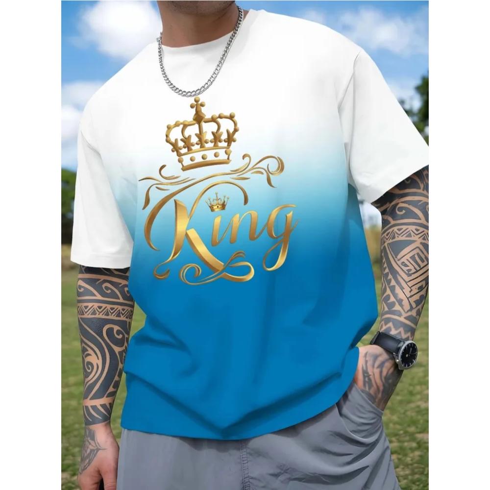 Summer Man T-shirt Creative 3D Printed Short Sleeved T-shirt Fashionable Comfortable Soft Breathable Large Loose T-shirt