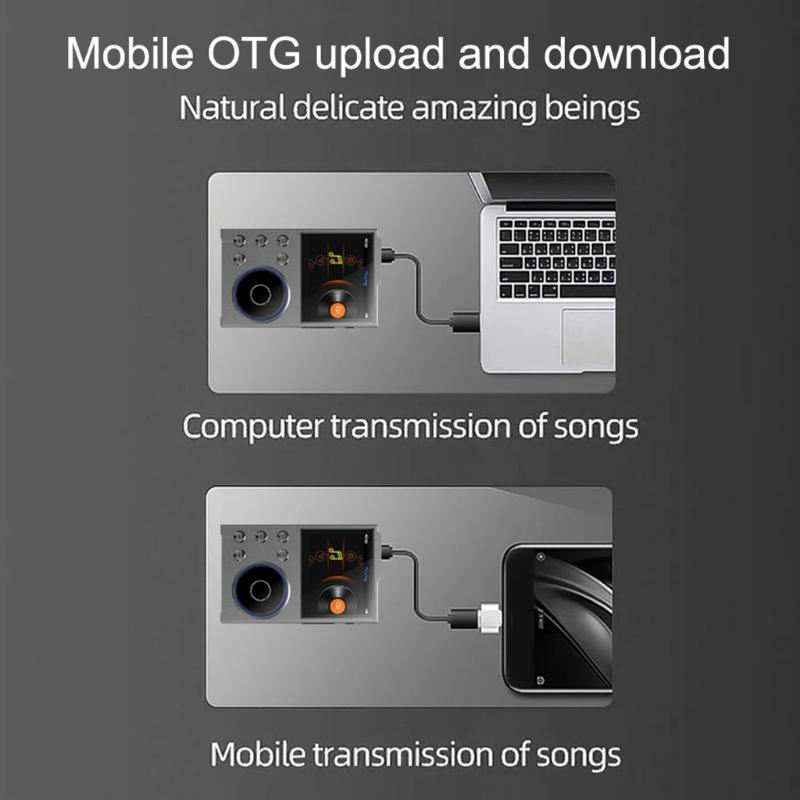 HiFi MP3 Player Bluetooth-compatible 5.3 Lossless Sound Player USB Chrging Digital Music Player Portable Sound Player