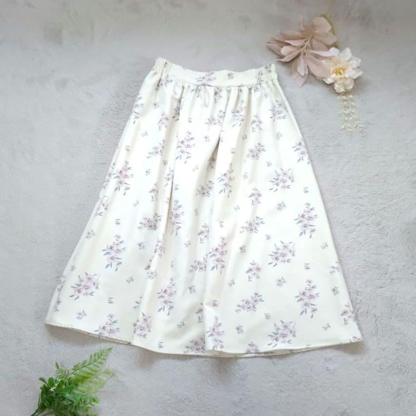 [Adult Cute] Earth Music & Ecology Floral Pattern Gathered Skirt F