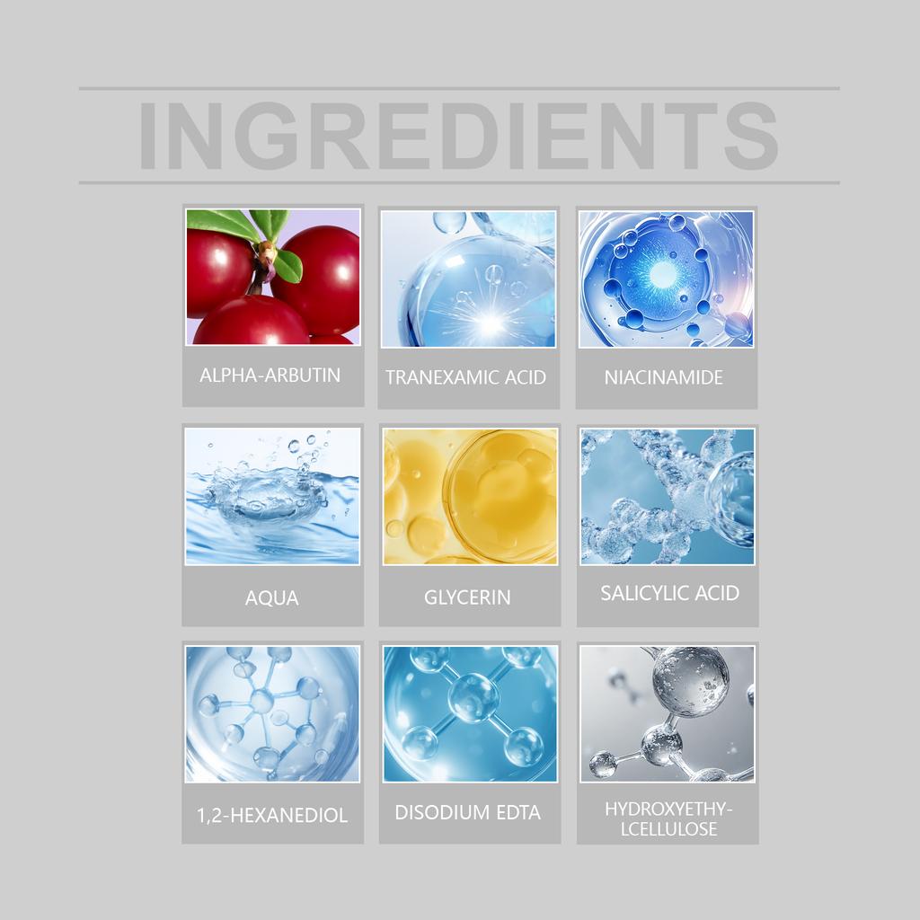 HOYGI Advanced Melanin Whitening Facial Serum - 1.5% Tranexamic Acid, Niacinamide, Arbutin, Salicylic Acid Facial Serum