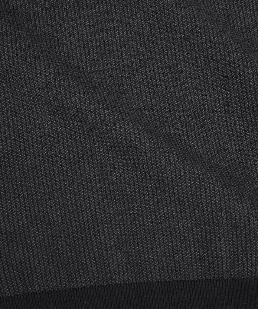 BIRBANTE Soft Washable Two-Tone Collared Knit - Black