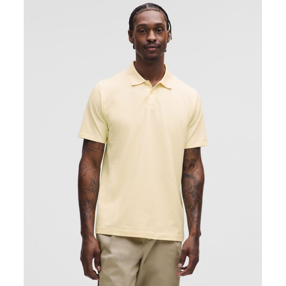

Lululemon Pique Classic Fit Short Sleeve Polo Shirt Butter Cream XXL