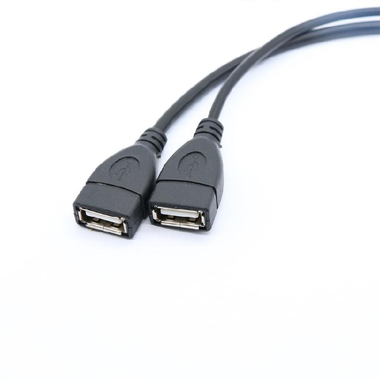 High Efficicency Data Transmission Cable 30cm USB Splitter Y Cable for Computer