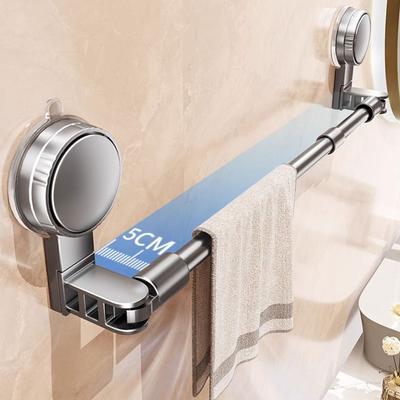 30-80cm Badezimmer Saugnapf Wand Handtuchhalter Ohne Bohren Einziehbar Handtuch Bademantel Kleiderhaken Küche Badezimmer Organizer Regal Zubehör