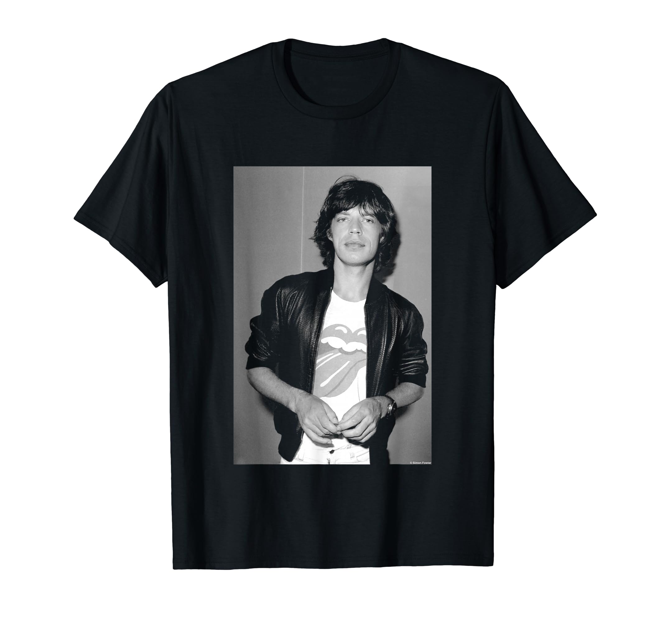 Rolling Stones Mike Jagger 1977 Photo T-shirt by Simon Fowler