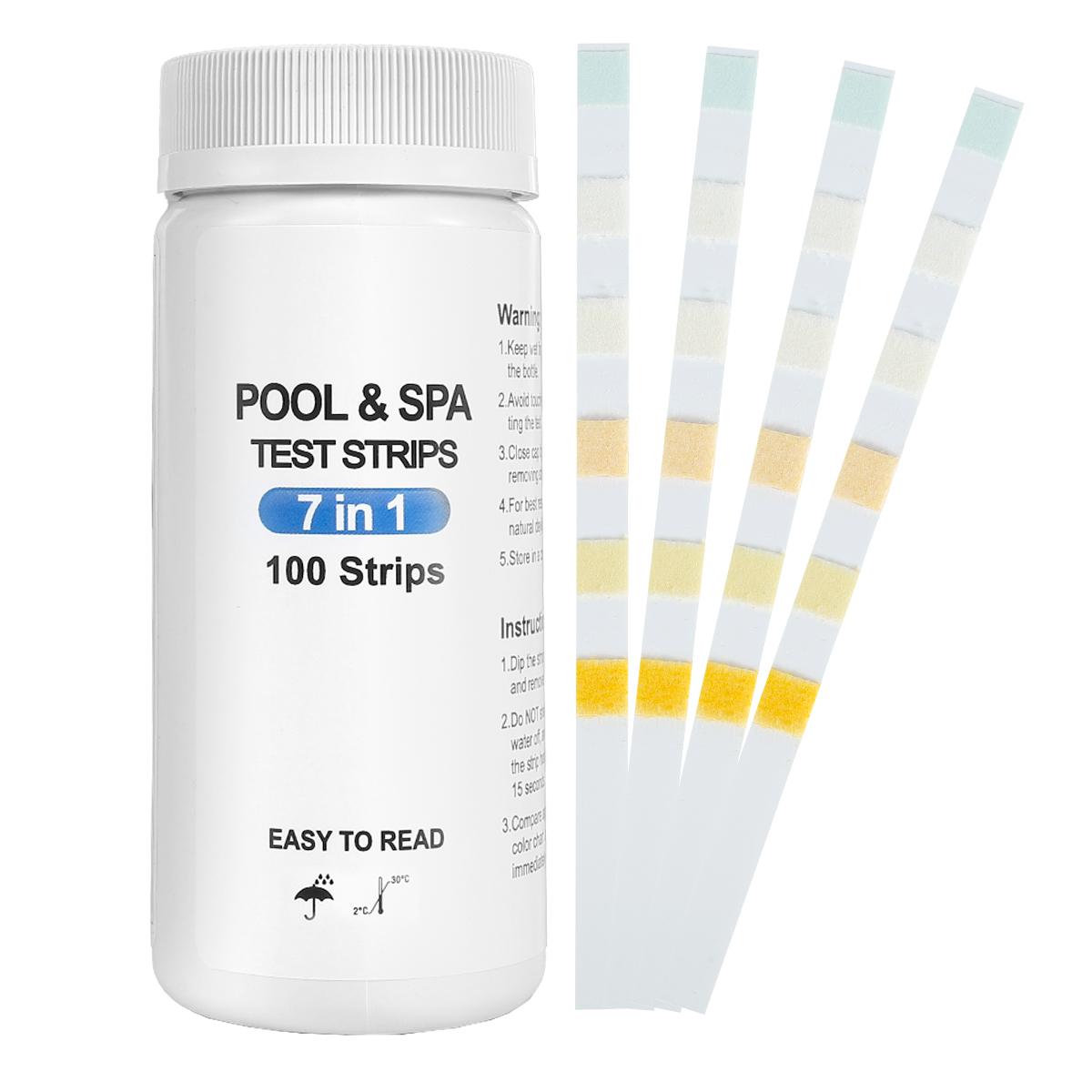 100pcs Aquarium Water Quality Test Strips 7 in 1 Fish Tank Test Kit Freshwater Saltwater Aquarium Water pH Test Strips Kit
