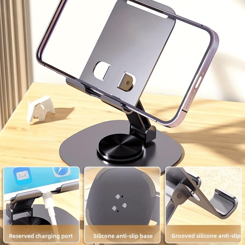 Kompakt Metalltelefonholder - 360 graders roterbar, sammenleggbar, bærbar, ideell for kontor og reise