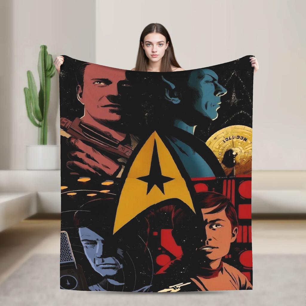 Stars Treks Groups Super Warm Blankets Starfleet Movie Travel Plush Throw Blanket Couch Chair Flannel Bedspread Sofa Bed Cover