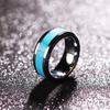 8MM Stainless Steel Natural Turquoise Fashion Ring - Versatile Personality Style