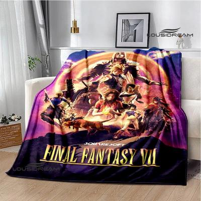 Game FINAL FANTASY Cartoon Blanket Kids Warm Blanket Flannel Soft Cozy Blanket Sofa Bed Blanket Travel Blanket Birthday Gift