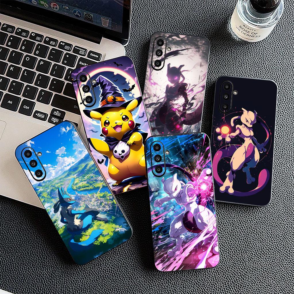 Phone Cover for Apple iPhone 13 12 Mini XS 11 Pro Max 7 8 Plus XR SE 2022 2020 SE3 Case P-Pikachus Mew P-Pokemons Mewtwo