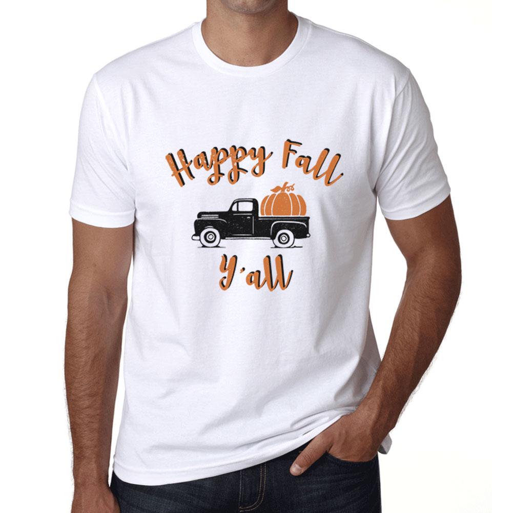 Ultrabasic Mens Graphic T-Shirt Happy Fall Yall Pumpkin Truck
