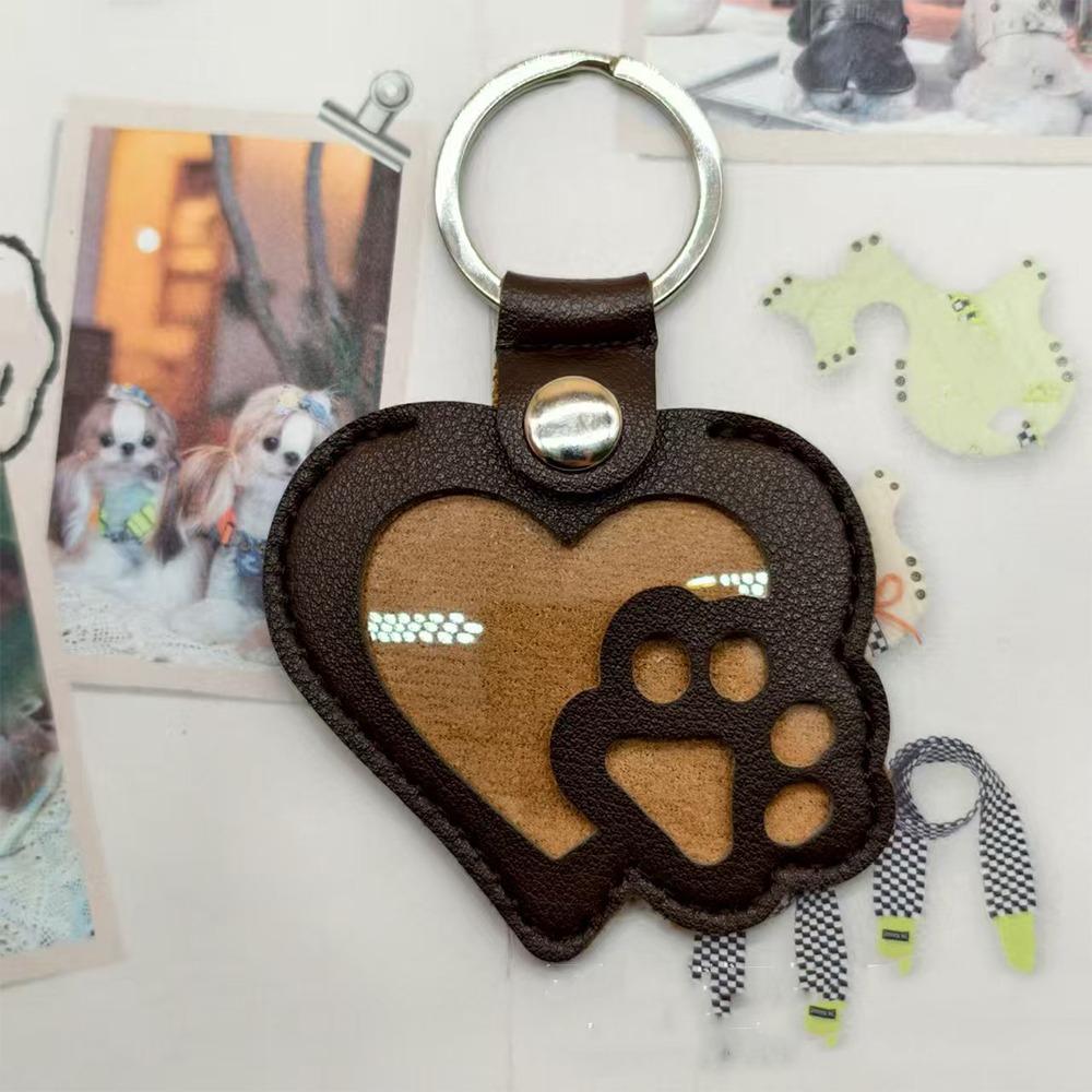 PU Leather Pet Hair Key Chain Portable Memorial Key Chain Pet Hair Storage Bag  Pet Loss Memorial