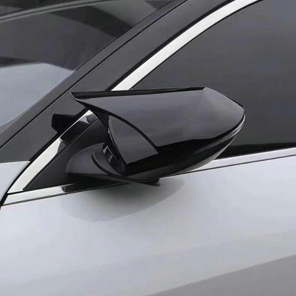 2pcs Glossy Black Car Exterior Rear View Mirror Trim Cover For Hyundai Elantra -2022 Left+Right Rearview Mirror Trim