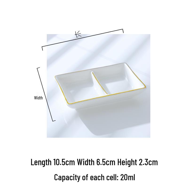 Europejski zestaw ceramicznych naczyń na przyprawy i sosy ze złotym rantem