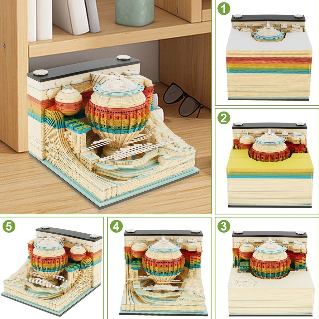 Latest Block Calendar 3D Notepad Block DIY Exquisite Memo Pad Charming Note Paper 3D Artistic Notepad Decorative Valentines Day Gift