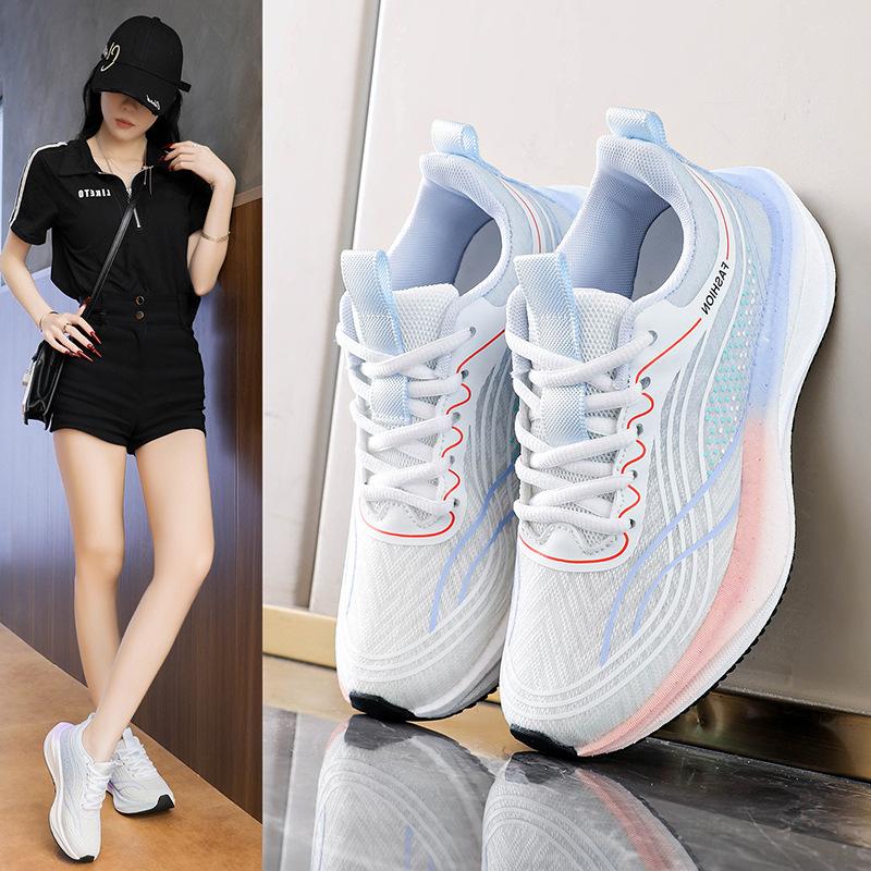 New Women's Shoes Sneakers Women's 2026 New Spring Fitness Soft Sole Shock Absorption Lightweight Student Running Shoes