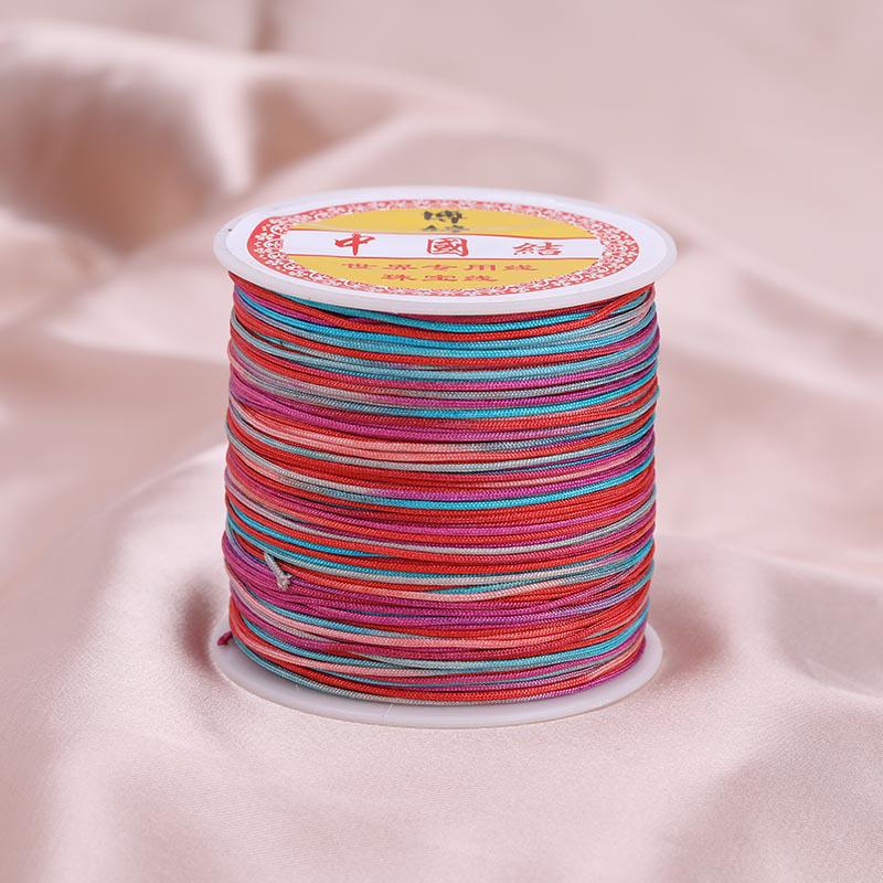 Colorful Gradient Handcrafted Bracelet Rope with Jade Hue - 100m Braided DIY Cord for Pendants