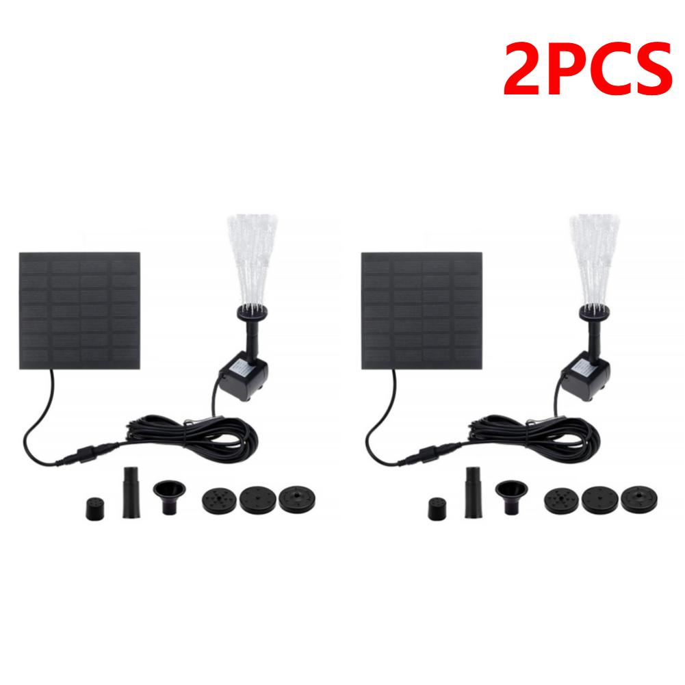 1-2 Stück Mini-Solar-Springbrunnenpumpe 1,2W Powerboard-Kit Solarpanel Wasserpumpe für Gartenpool Vogelbad Brunnen mit 6 Düsen