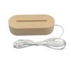 Oval Shape Wooden USB Light Base Stand 3D LED Night Lights Base for Acrylic Art