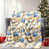 Beach seashell pattern flannel blanket - soft and warm, perfect for sofas, beds, chairs, camping, and as a holiday gift for boys