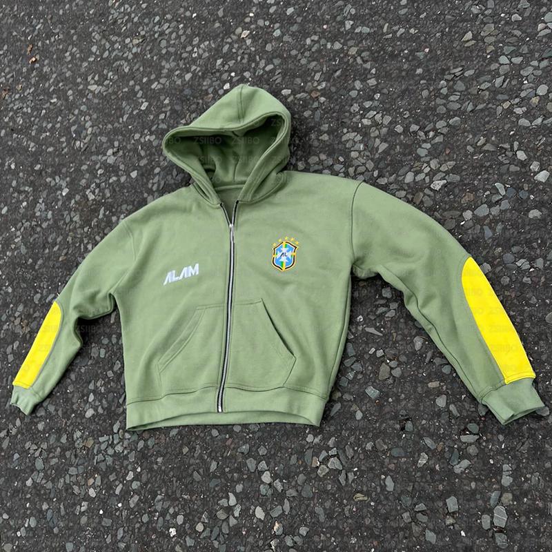 DRIPX Y2k American Retro Fashion Men Sportswear Alphabet Embroidery Zipper Hoodie Harajuku Street Goth Loose Casual Pants Hoodie Suit