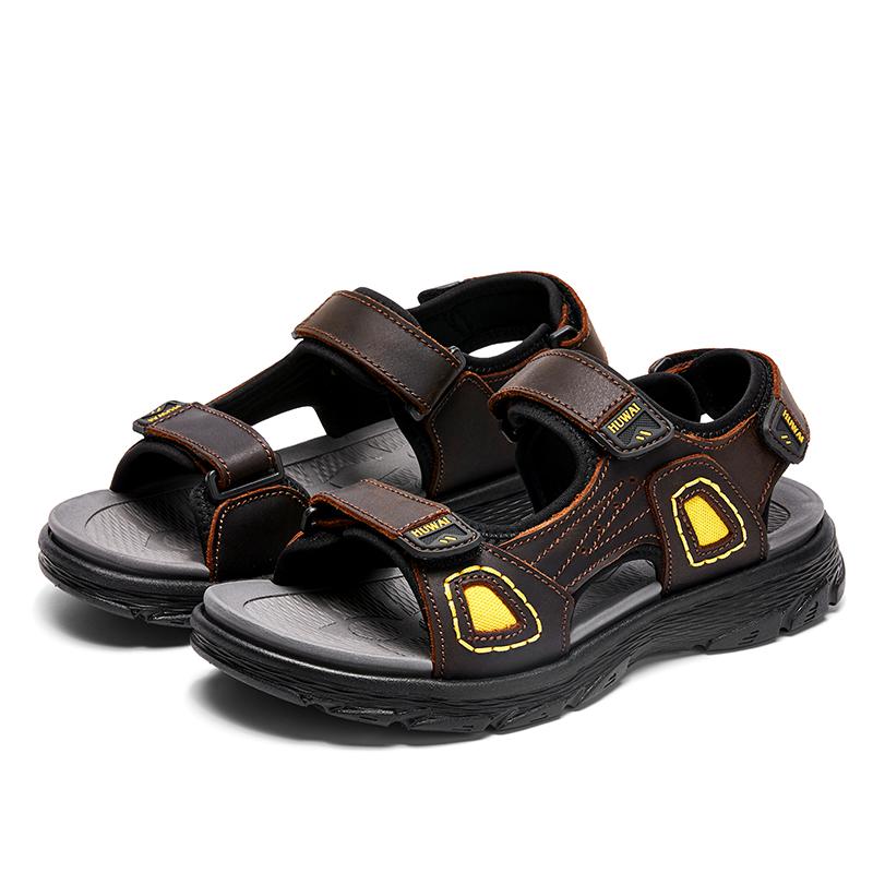 38-46 Summer Men's Leather Outdoor  Sport Sandals  Casual Non-Slip Beach Sandals
