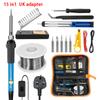 220V 60W Soldering Iron Kit Adjustable Temperature 15 In 1 Tool Set With Soldering Iron Eu Plug Au Uk Us