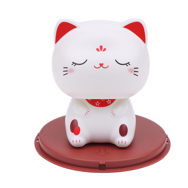 Cute Solar Power Waving Cat Waving Shaking Head Cat Home Decor Waving Cat Decor Car Ornament Doll Figurine Car Decorations