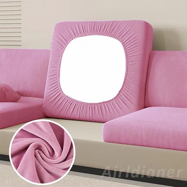 Anti-Dirt Velvet Sofa Cushion Slipcover Elastic Chair Seat Protector For Pets And Furniture Sofa Cover Living Room Bedroom Decor