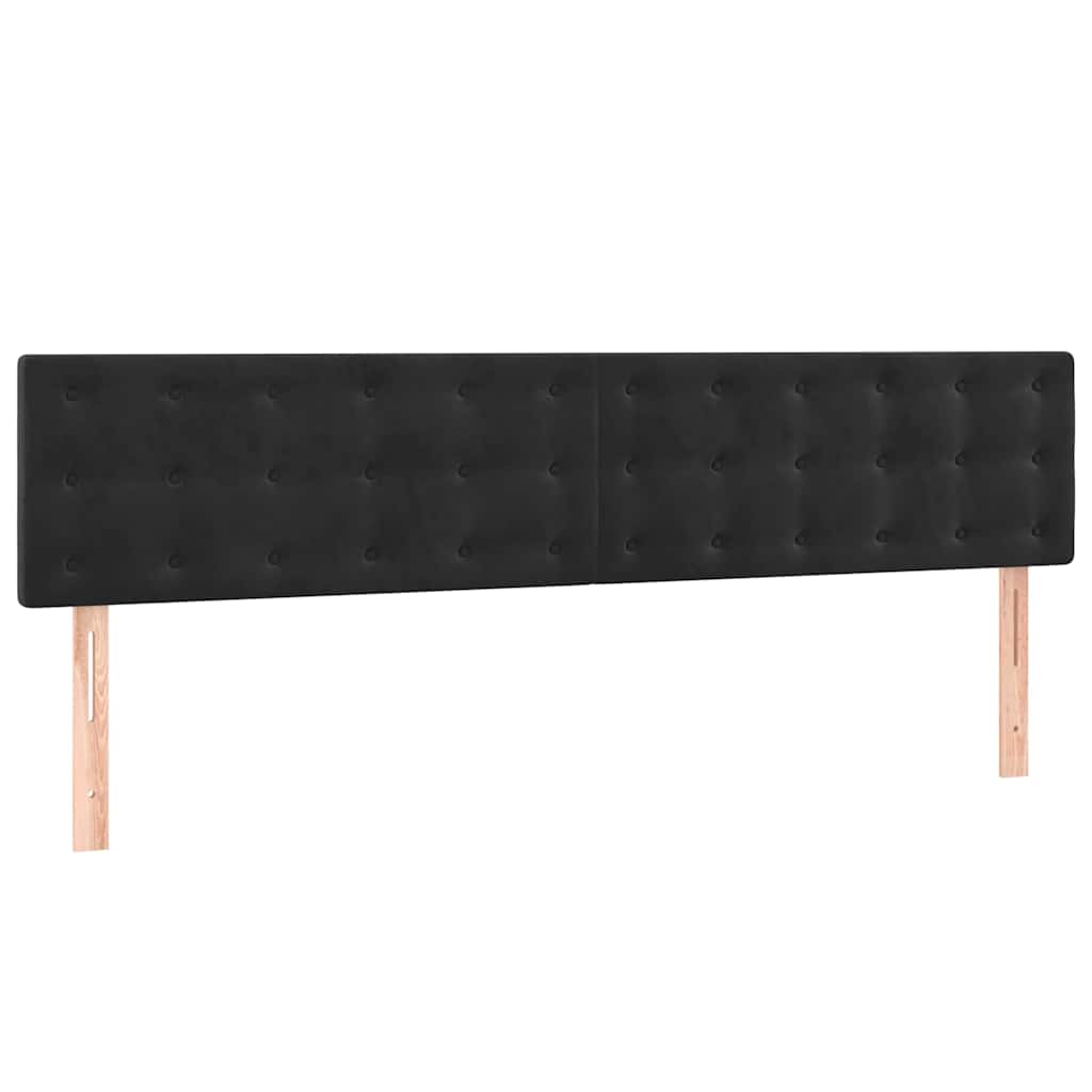 Box Spring Bed with Mattress Black 200x200 cm Velvet