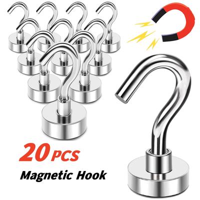 20 STK Starke Magnethaken Mehrzweck-Aufbewahrungshaken Home Kitchen Bar Aufbewahrungshaken Schlüsselaufbewahrungshaken Badezimmer-Kleiderbügel