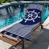 Blue Navigation Wheel Circle Towel Large Quick-Drying Microfiber soft Beach Towel for Travel Fitness Sauna Bathing Camping
