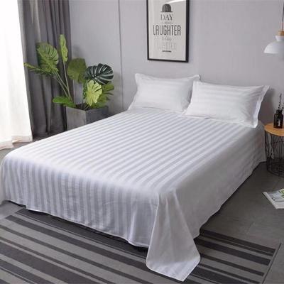 Pure White Sateen Stripe Bed Sheet for Hotels, Salons, and Spas