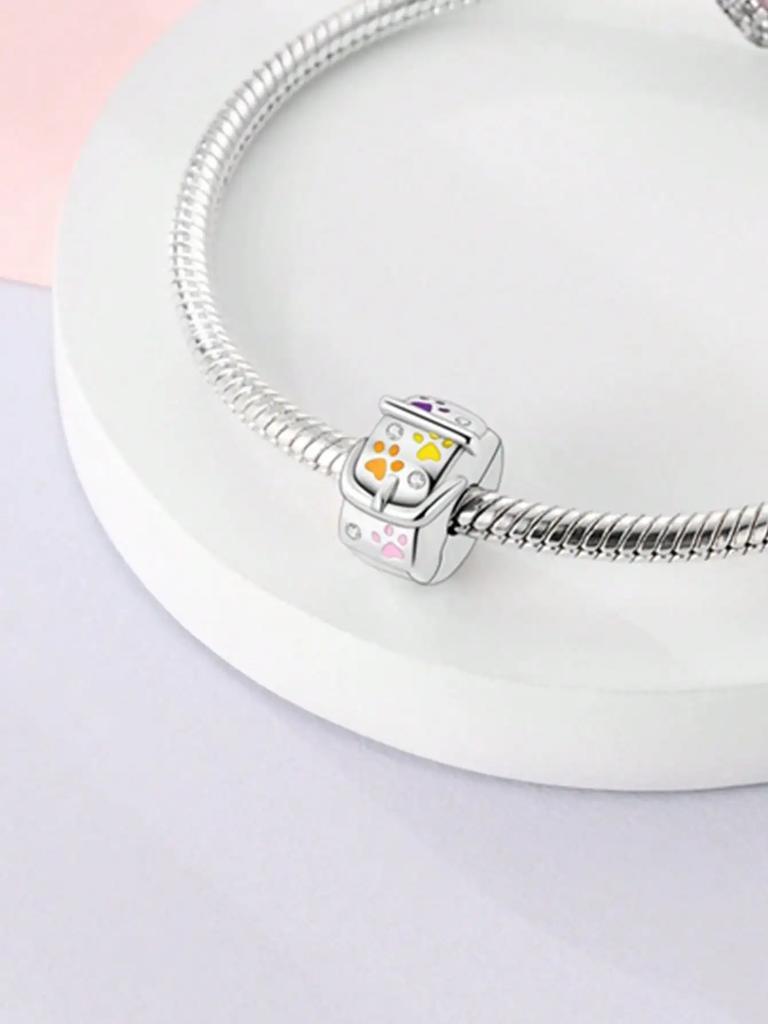 Charms Plata Copper Colors Gemstoneflower Clips And Spacers Beads Pendant For Original Bracelet For Women Diy Jewelry Love Gift
