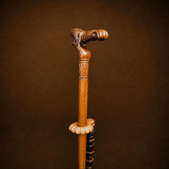 Mermaid Walking Stick, Hand Carved Wooden Mermaid Cane, Nautical Walking Cane, Ocean Inspired Wood Stick, Gentleman Cane, Unique Gift