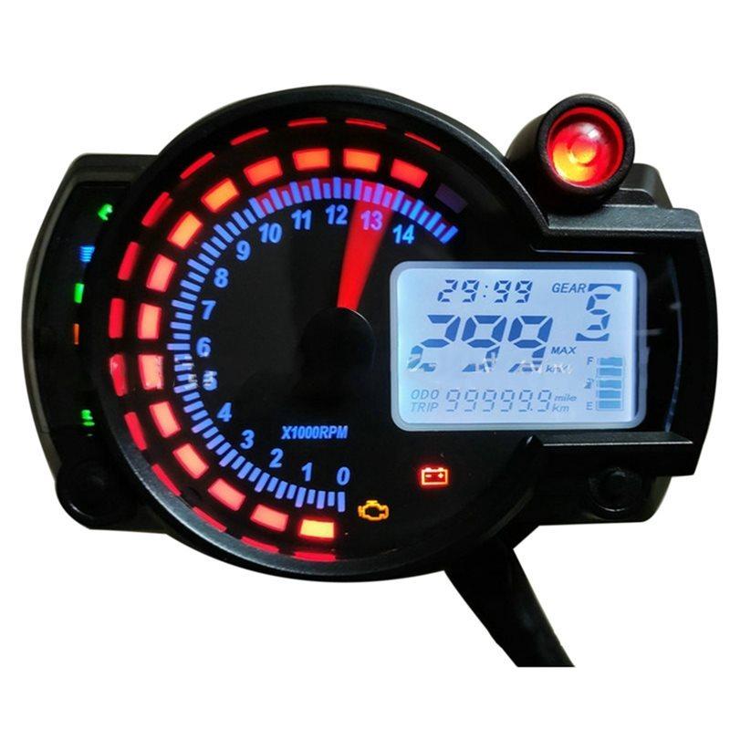 Universal RX2N LCD Digital Motorcycle Speedometer Odometer trument MAX 299KM/H 7 Colors Dashboard Adjustable Speed